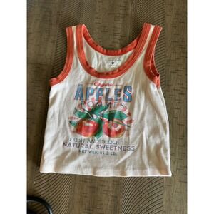 Future State Urban Outfitters Organic Apples Graphic Ringer Tank Top - S